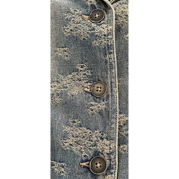 Jeanology Collection Denim Long Sleeve Jacket coat Closure Size 8 long trench - Picture 7 of 16